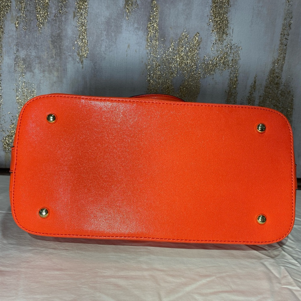 Anne Klein Vibrant and elegant Sunset Orange Pebbled Satchel ⭐️ - Picture 5 of 9